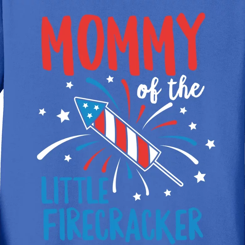 Mommy Of The Little Firecracker Pregnancy Announcet Gift Kids Long Sleeve Shirt