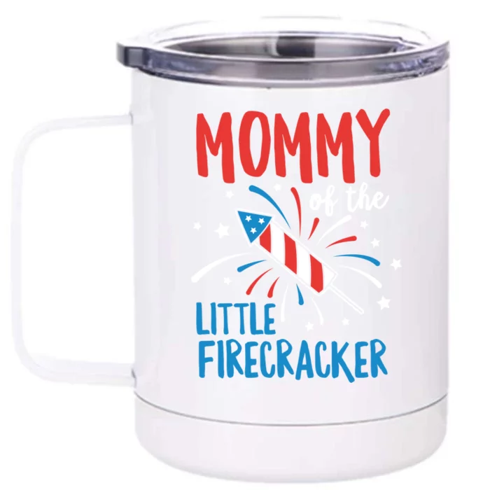 Mommy Of The Little Firecracker Pregnancy Announcet Gift Front & Back 12oz Stainless Steel Tumbler Cup