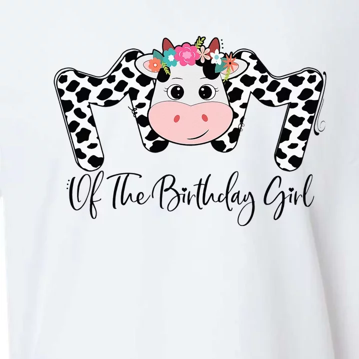 Mom of The Birthday Cow Farming Family Matching Mothers Day Sueded Cloud Jersey T-Shirt