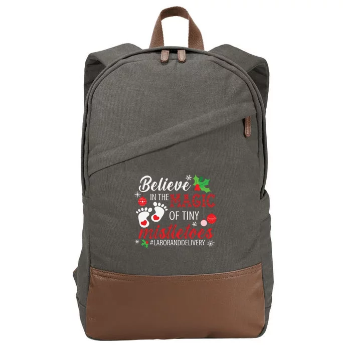 Magic Of Tiny Mistletoes Labor And Delivery Christmas Cotton Canvas Backpack