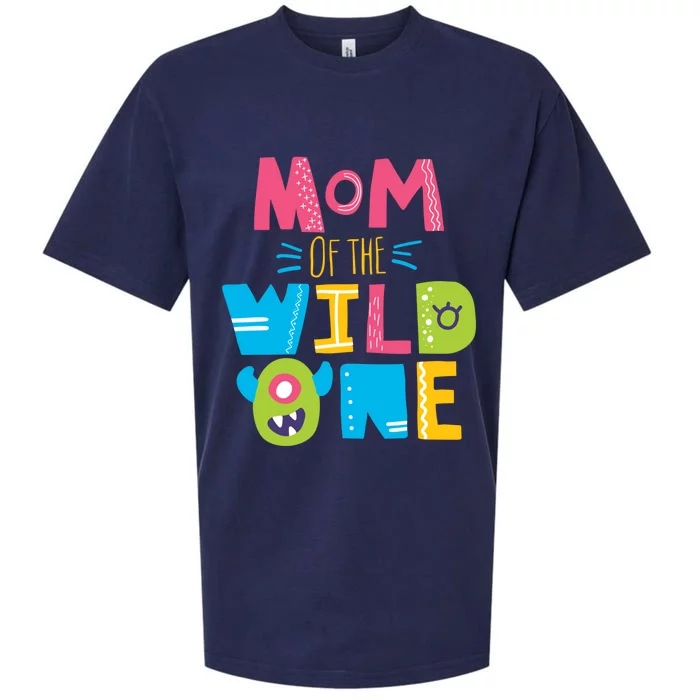 Mom Of The Wild One Year Old First Birthday Gift Sueded Cloud Jersey T-Shirt