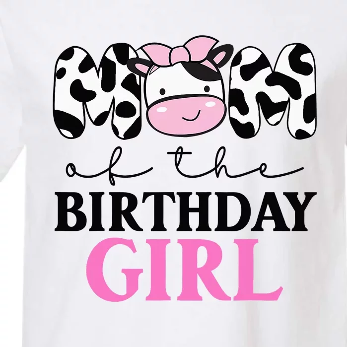 Mom of The Birthday Farm Cow Themed Family Matching Garment-Dyed Heavyweight T-Shirt