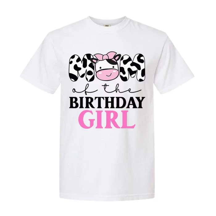 Mom of The Birthday Farm Cow Themed Family Matching Garment-Dyed Heavyweight T-Shirt