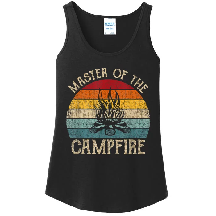 Master Of The Campfire Camping Retro Camper Ladies Essential Tank