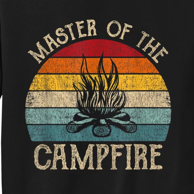 Master Of The Campfire Camping Retro Camper Tall Sweatshirt