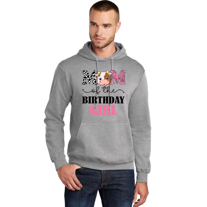 Mom of The Birthday Farm Cow Mommy Mama 1st Tall Hoodie