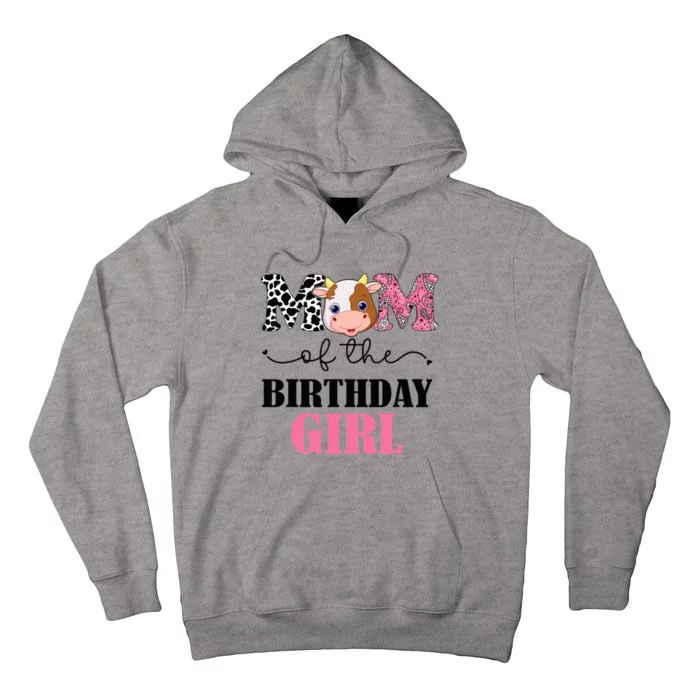 Mom of The Birthday Farm Cow Mommy Mama 1st Tall Hoodie