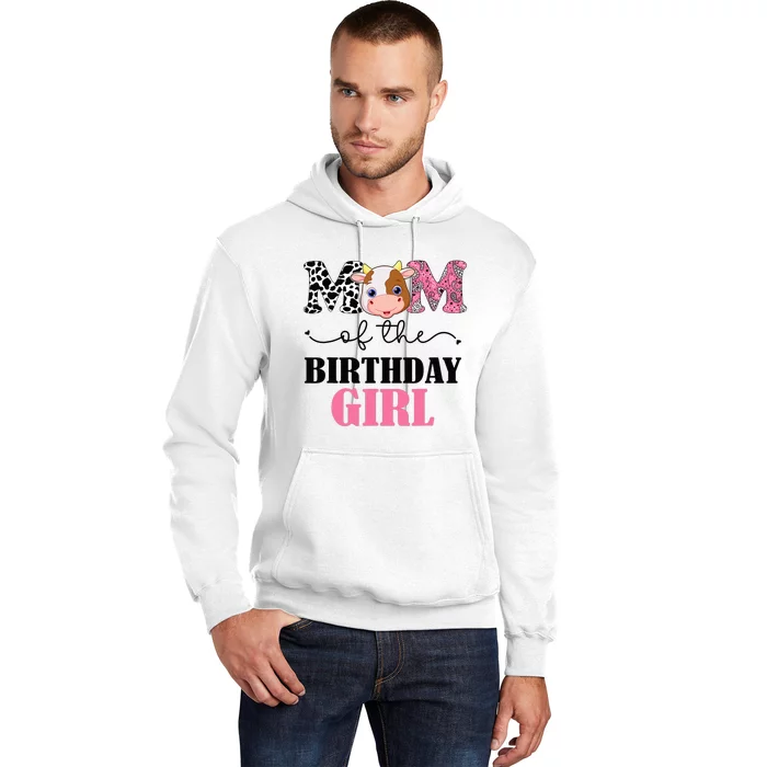 Mom of The Birthday Farm Cow Mommy Mama 1st Hoodie