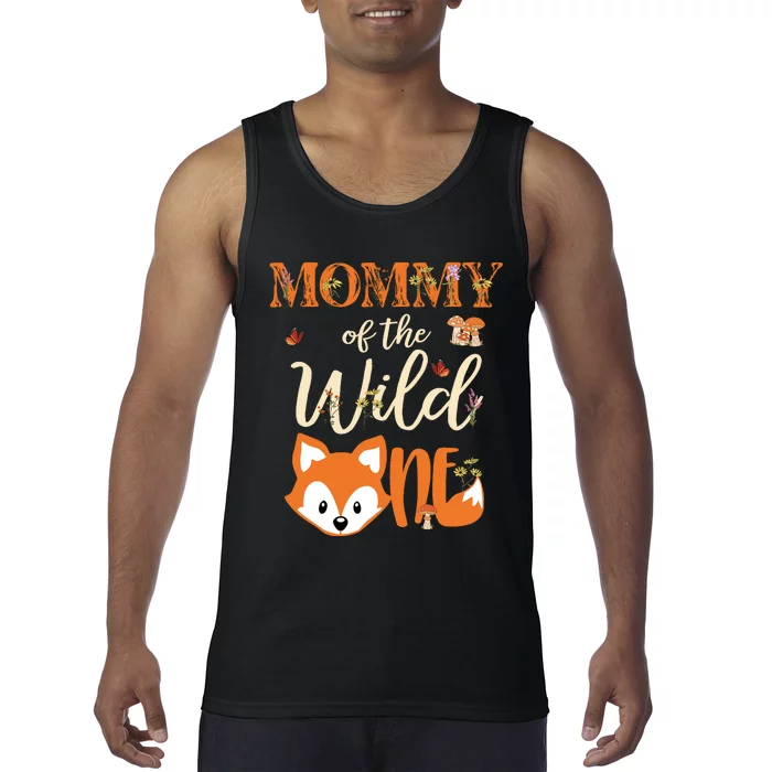 Mommy Of The Wild One Birthday Girl Fox Lover Mom Mother Tank Top