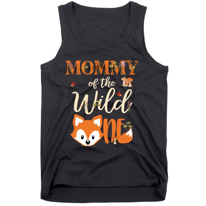 Mommy Of The Wild One Birthday Girl Fox Lover Mom Mother Tank Top