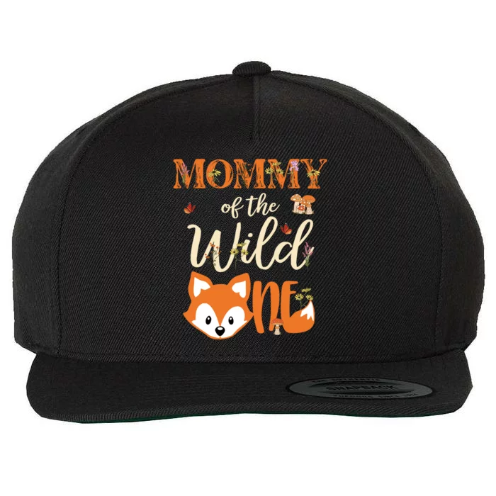 Mommy Of The Wild One Birthday Girl Fox Lover Mom Mother Wool Snapback Cap