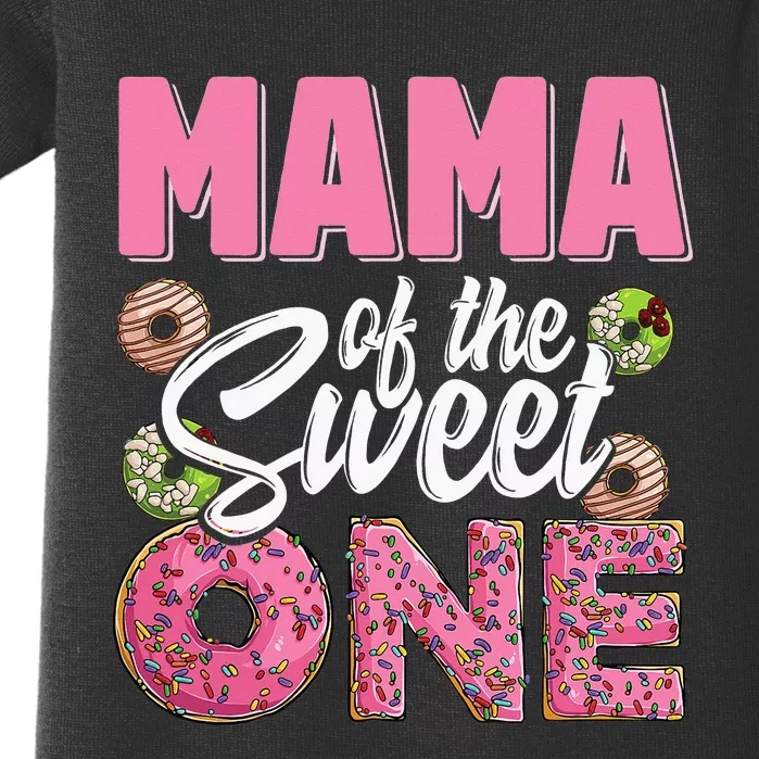 Mama Of The Sweet One Birthday 1st Bday Donut One Party Baby Bodysuit