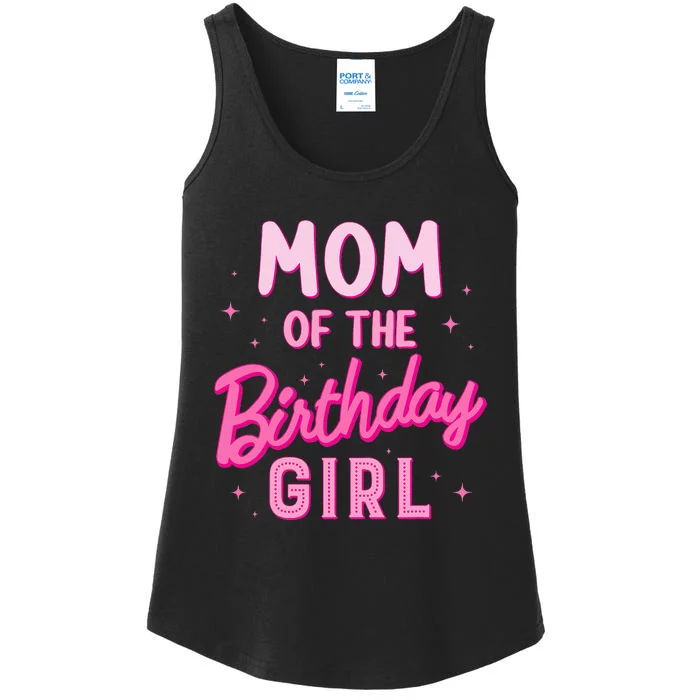 Mom Of The Birthday Girl Party Girl Groovy Retro For Mommy Ladies Essential Tank