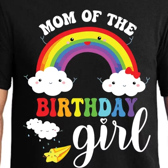 Mom Of The Birthday Girl Rainbow Bday Matching Family Pajama Set