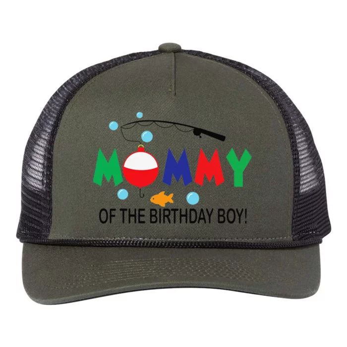 Mommy Of The Birthday 1st Birthday Fishing Theme Retro Rope Trucker Hat Cap