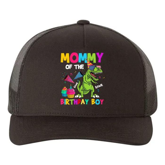 Mommy Of The Birthday Boy T-Rex Dinosaur Birthday Yupoong Adult 5-Panel Trucker Hat