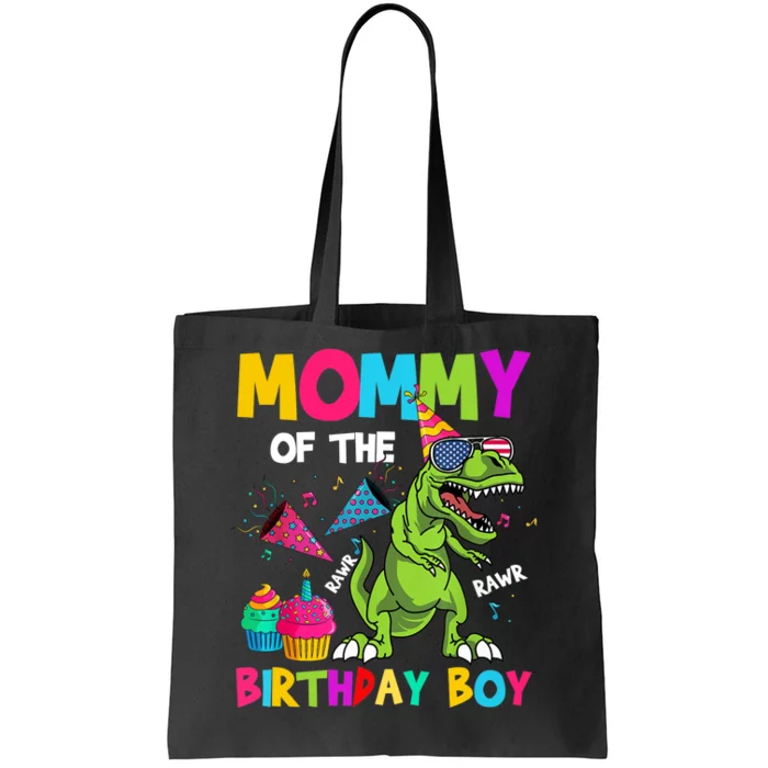 Mommy Of The Birthday Boy T-Rex Dinosaur Birthday Tote Bag