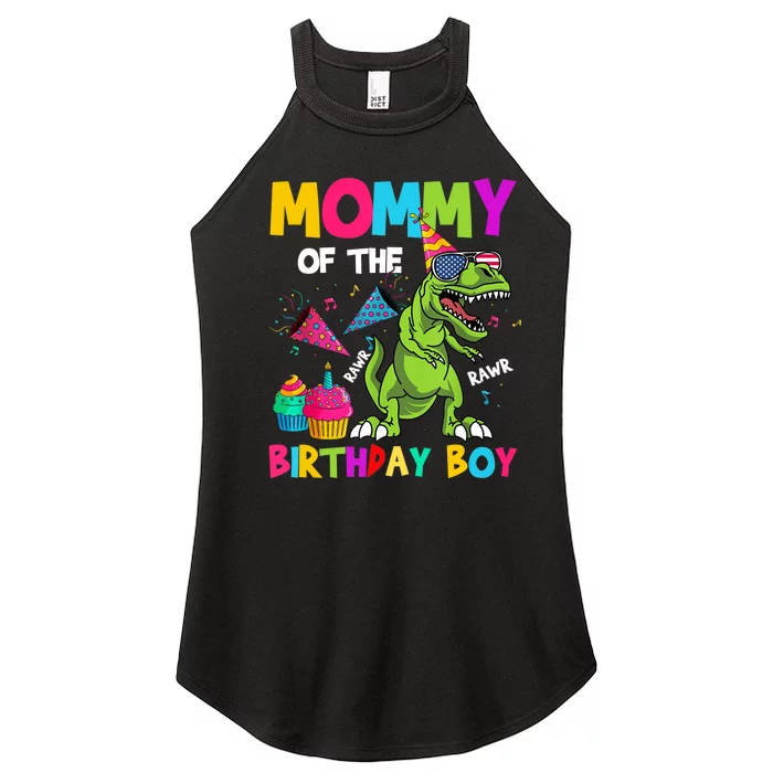 Mommy Of The Birthday Boy T-Rex Dinosaur Birthday Women’s Perfect Tri Rocker Tank