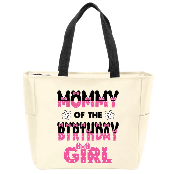 Mommy Of The Birthday Girl Mouse Theme Party Zip Tote Bag