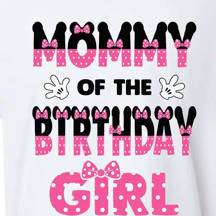 Mommy Of The Birthday Girl Mouse Theme Party Sueded Cloud Jersey T-Shirt