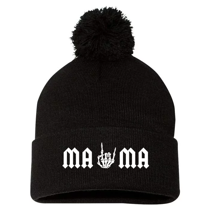 Mama Of The Bad Two The Bone Birthday 2 Years Old Birthday Pom Pom 12in Knit Beanie