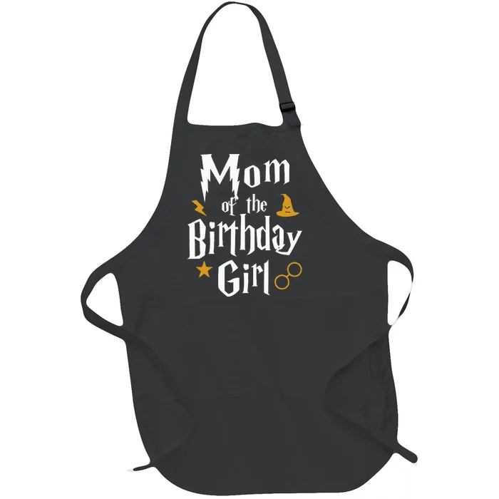 Mom Of The Birthday Girl Wizard 1st Birthday Family Party Full-Length Apron With Pocket