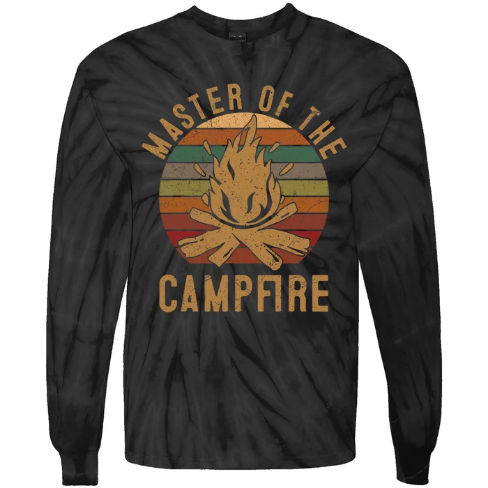 Master Of The Campfire Camping Lovers Gift Camper Tie-Dye Long Sleeve Shirt