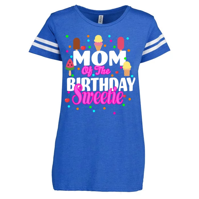 Mom Of the Birthday Sweetie Enza Ladies Jersey Football T-Shirt