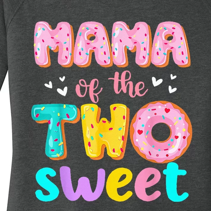 Mama Of The Two Sweet Donut Birthday Family Theme Women's Perfect Tri Tunic Long Sleeve Shirt