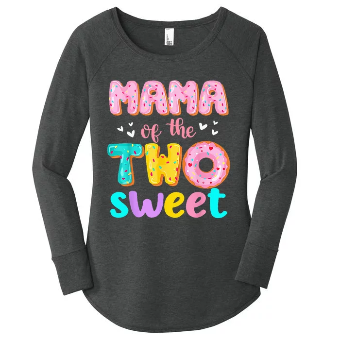 Mama Of The Two Sweet Donut Birthday Family Theme Women's Perfect Tri Tunic Long Sleeve Shirt