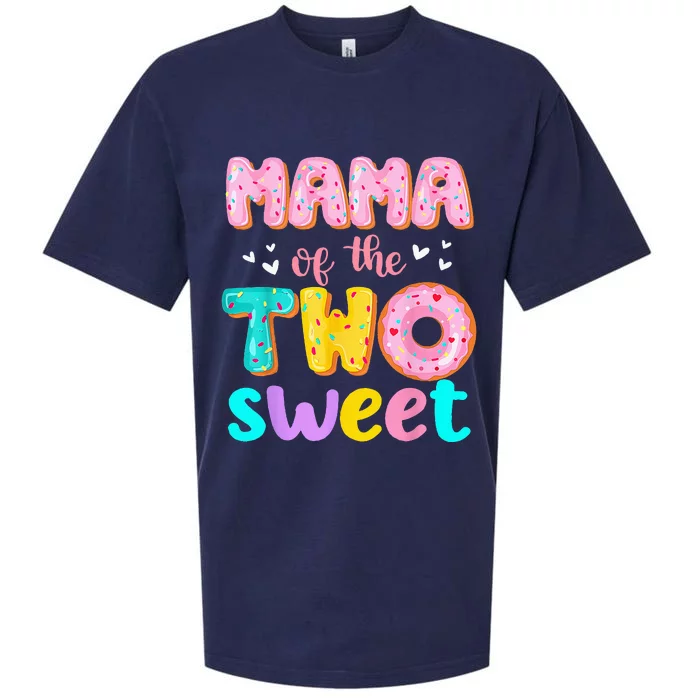 Mama Of The Two Sweet Donut Birthday Family Theme Sueded Cloud Jersey T-Shirt