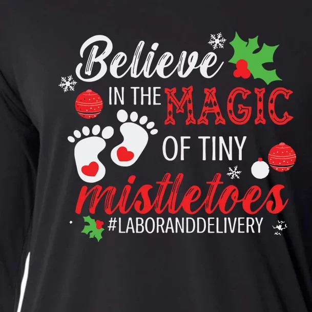 Magic Of Tiny Mistletoes Labor And Delivery Christmas Cooling Performance Long Sleeve Crew