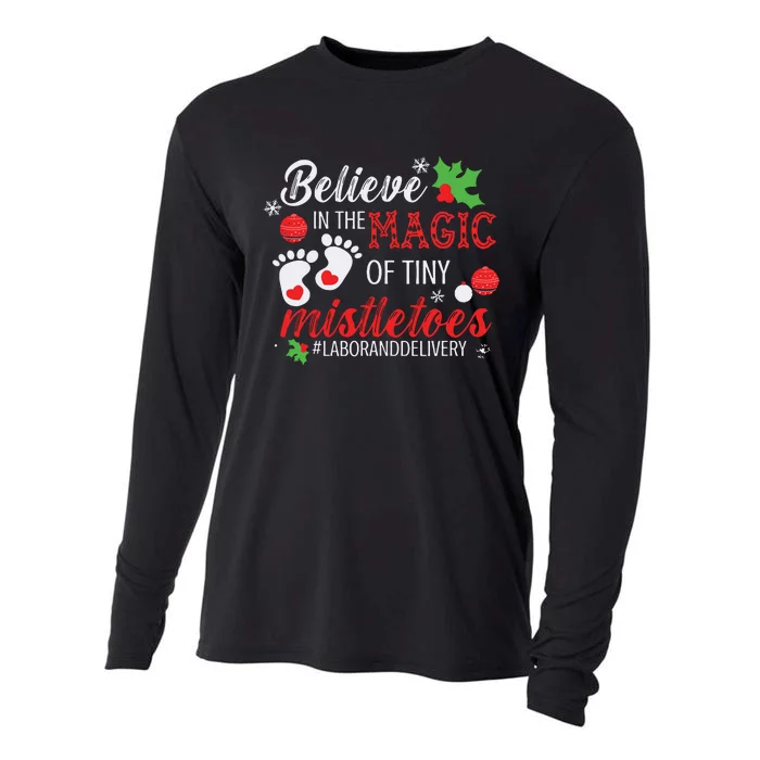 Magic Of Tiny Mistletoes Labor And Delivery Christmas Cooling Performance Long Sleeve Crew