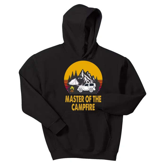 Master Of The Campfire Funny Camping Wilderness Lovers Gift Kids Hoodie