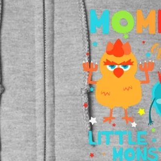 Mommy Of The Little Monster Birthday Family Monster Full Zip Hoodie