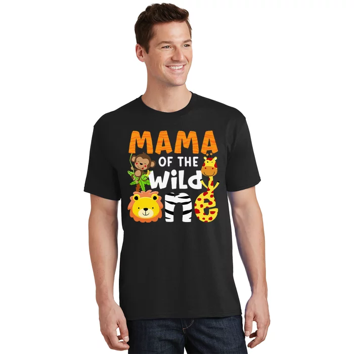 Mama of the Wild One Zoo Theme Bday Safari Jungle Animals T-Shirt