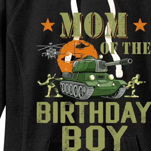 Mom Of The Birthday Boy Army Party Birthday Family Women's Fleece Hoodie