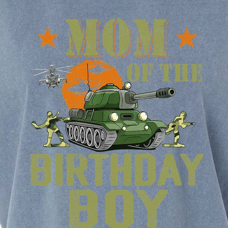 Mom Of The Birthday Boy Army Party Birthday Family Garment-Dyed Women's Muscle Tee