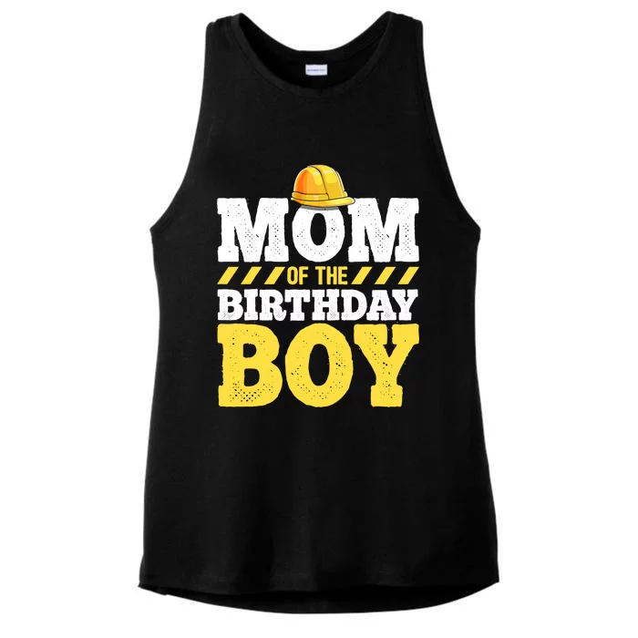 Mom of the Birthday Boy Construction Birthday Party Hat Gift Ladies Tri-Blend Wicking Tank