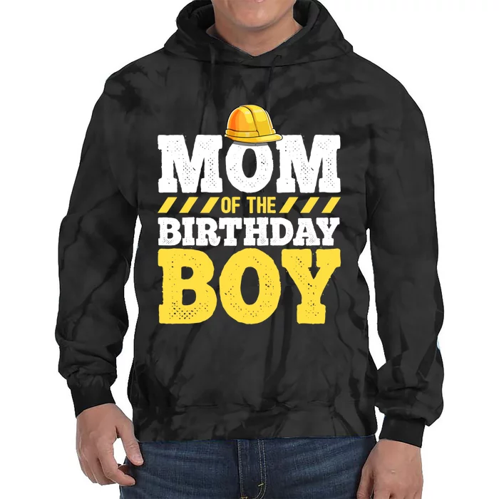 Mom of the Birthday Boy Construction Birthday Party Hat Gift Tie Dye Hoodie