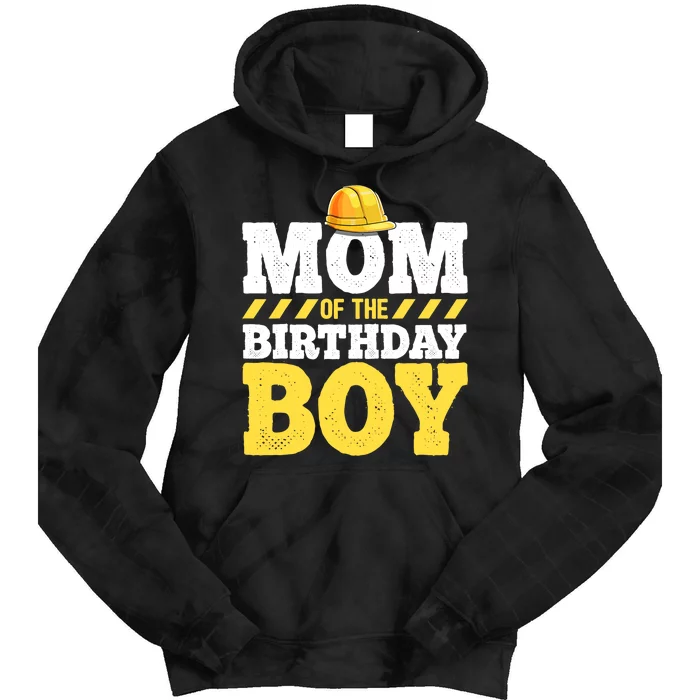 Mom of the Birthday Boy Construction Birthday Party Hat Gift Tie Dye Hoodie