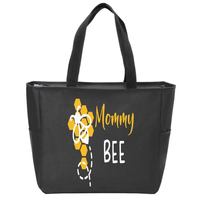 Mommy Of The Bee 1st Birthday Outfit First bee day family Zip Tote Bag