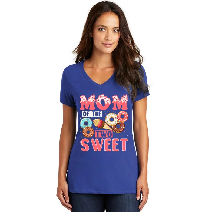 Mom Of The Two Sweet Proud Mother Mothers Day Gift Women's V-Neck T-Shirt