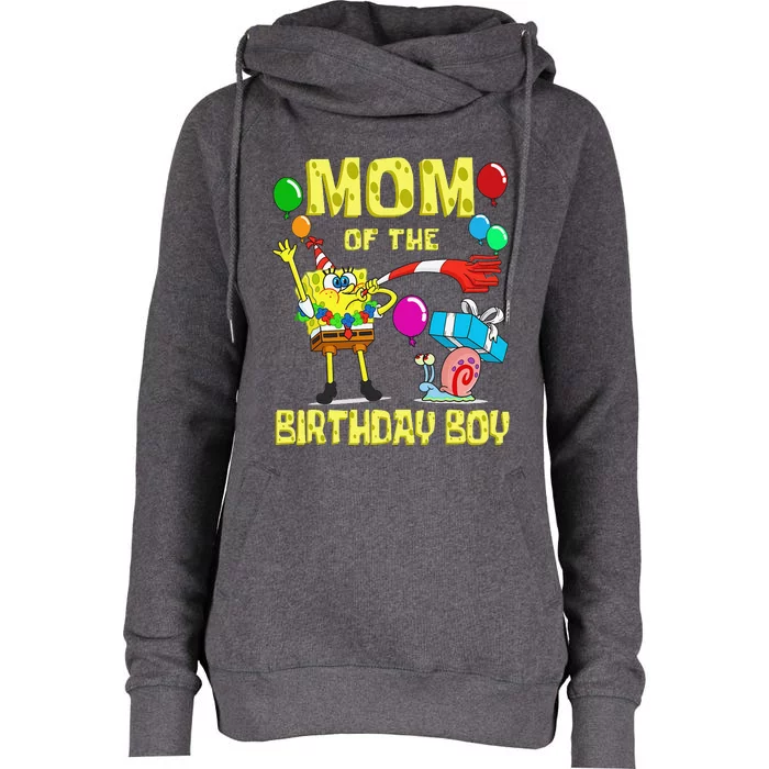 Mommy of the Birthday Theme Party Womens Funnel Neck Pullover Hood