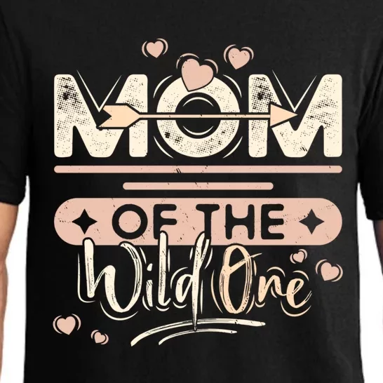 Mom Of The Wild One Heart Mommy Life For Mama Or Grandma Gift Pajama Set