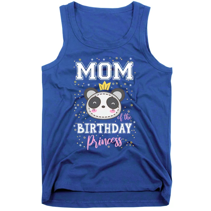 Mom Of The Birthday Princess Cute Panda Bear Bday Matching Gift Tank Top