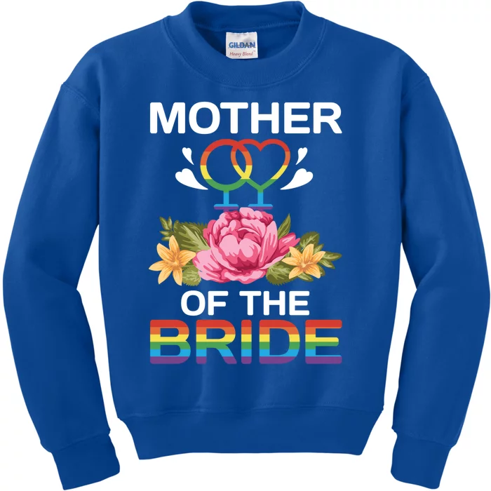 Mother Of The Bride Flower Gay Lesbian Wedding Lgbt Same Sex Gift Kids Sweatshirt