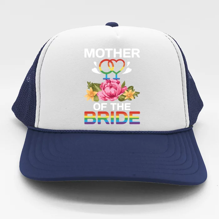 Mother Of The Bride Flower Gay Lesbian Wedding Lgbt Same Sex Gift Trucker Hat