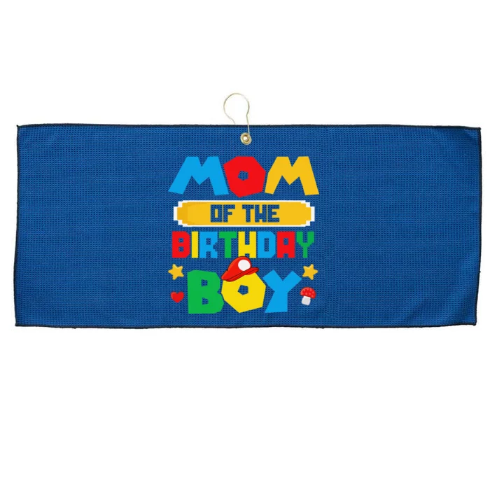 Mom Of The Birthday Boy Game Gaming Mom And Dad Family Large Microfiber Waffle Golf Towel