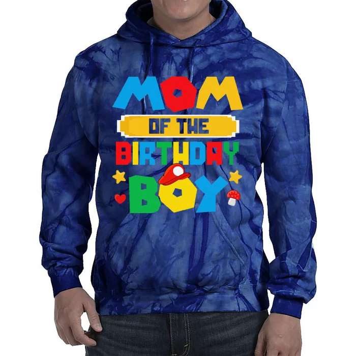 Mom Of The Birthday Boy Game Gaming Mom And Dad Family Tie Dye Hoodie